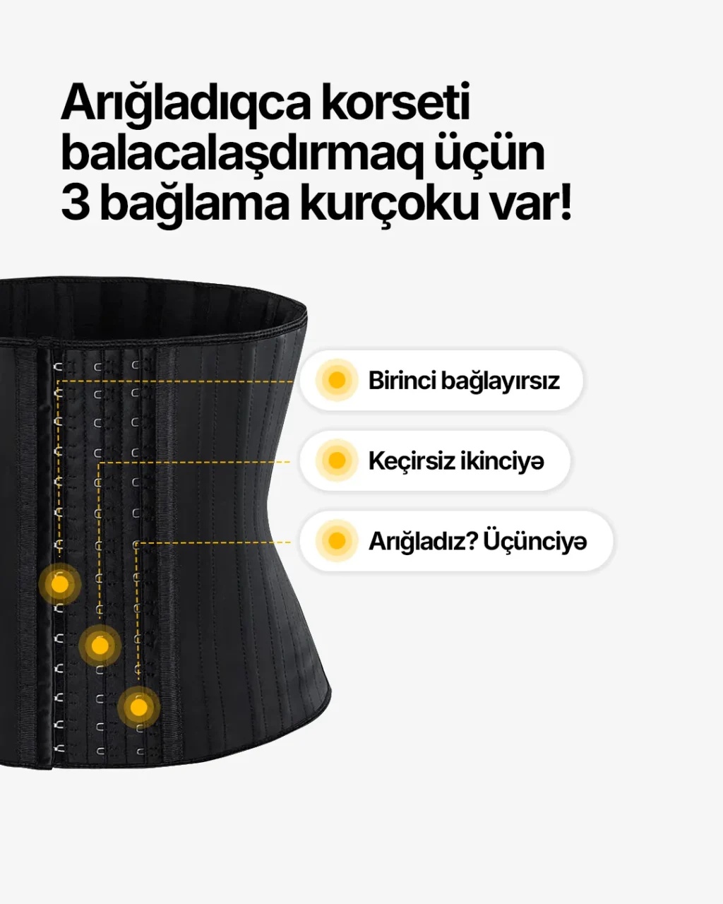 3 bağlama yeri olan korset