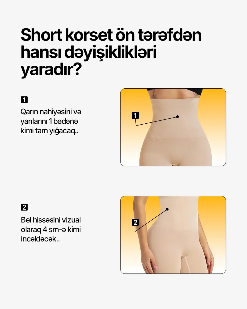 bel və qarın yığan short korset