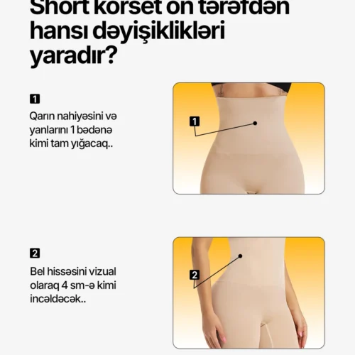bel və qarın yığan short korset