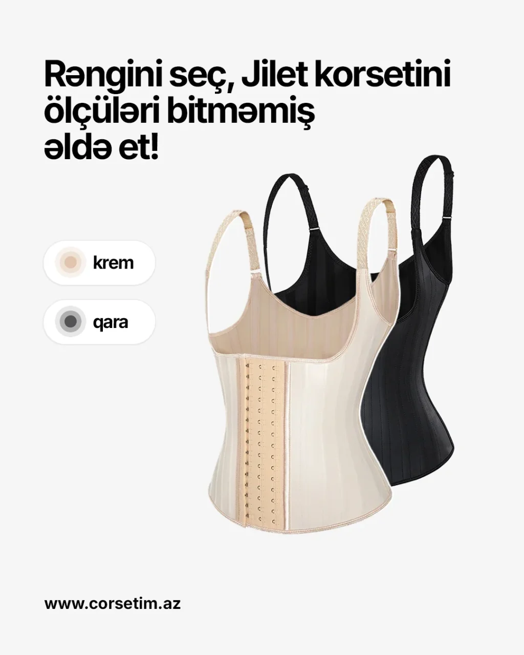 krem və qara jilet korseti