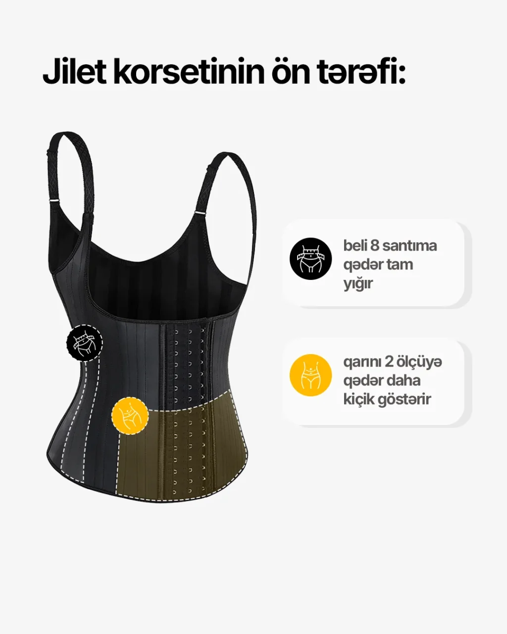 qarın və bel yığan 25 sümüklü korset